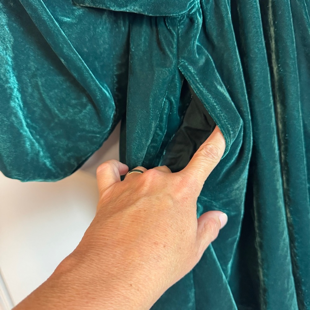 NEW FREE PEOPLE portia velvet mini dress in uncut emerald Size XS - Picture 12 of 16